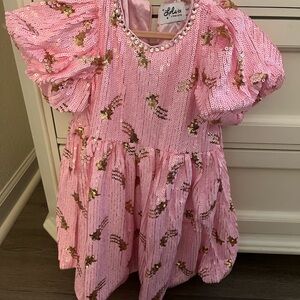 Lola Pink Sequin Kids Formal Dress